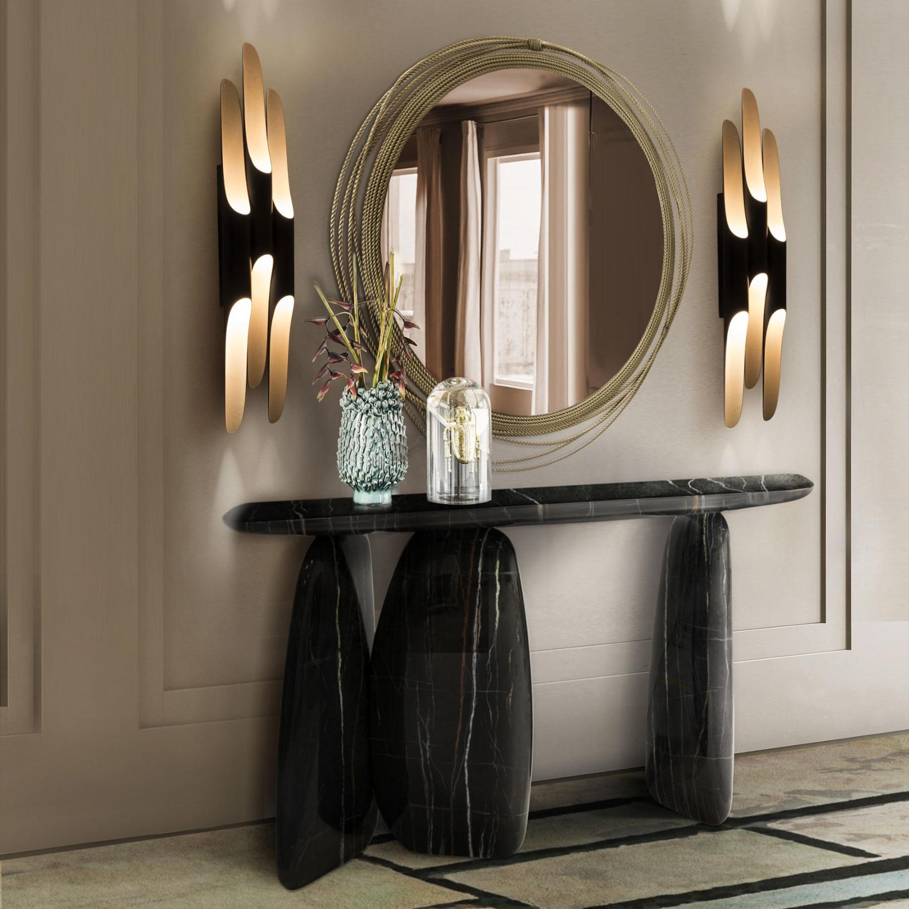 Circular Brass Wall Mirror