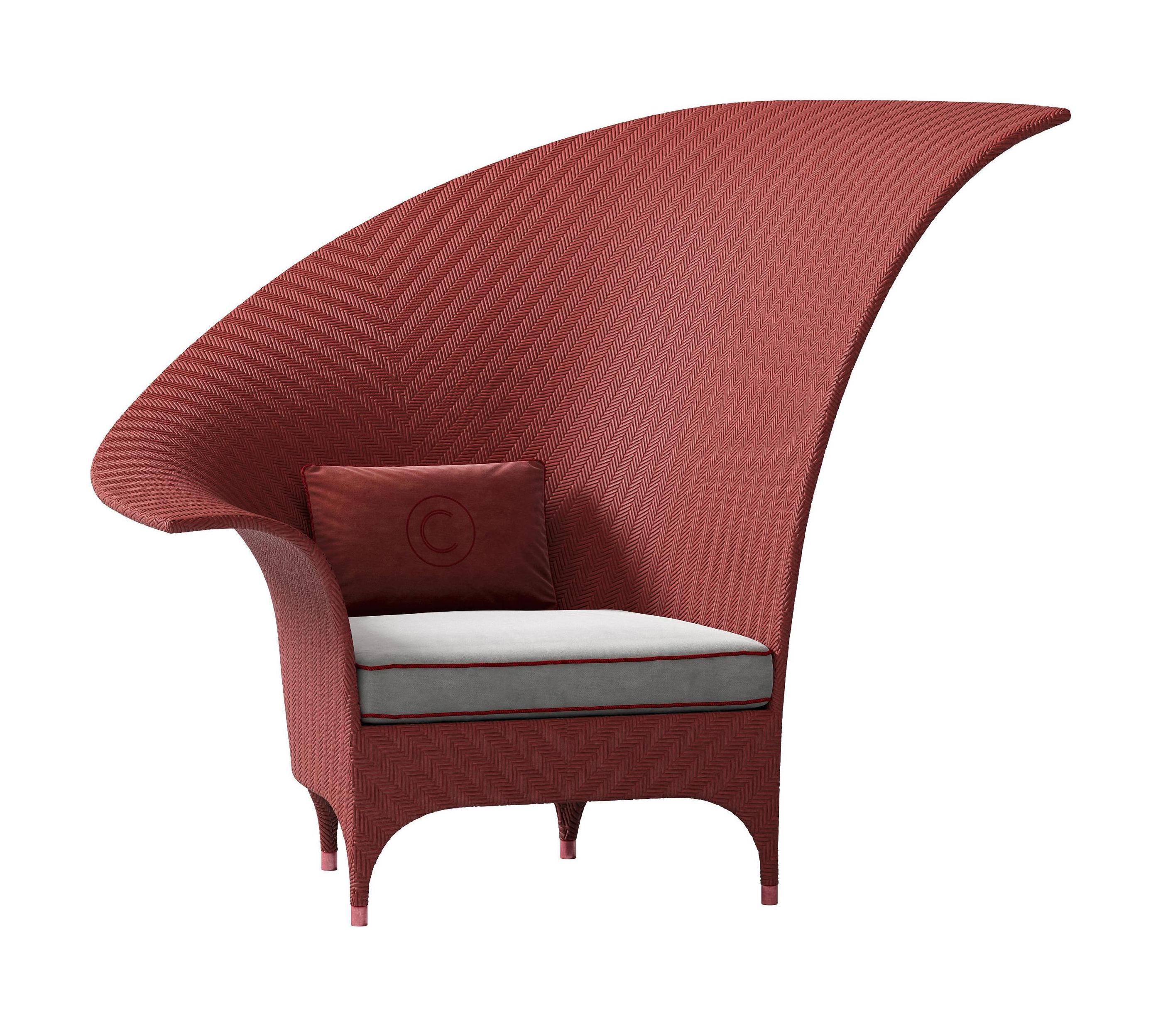 Red Bergere Luxury Outdoor Armchair