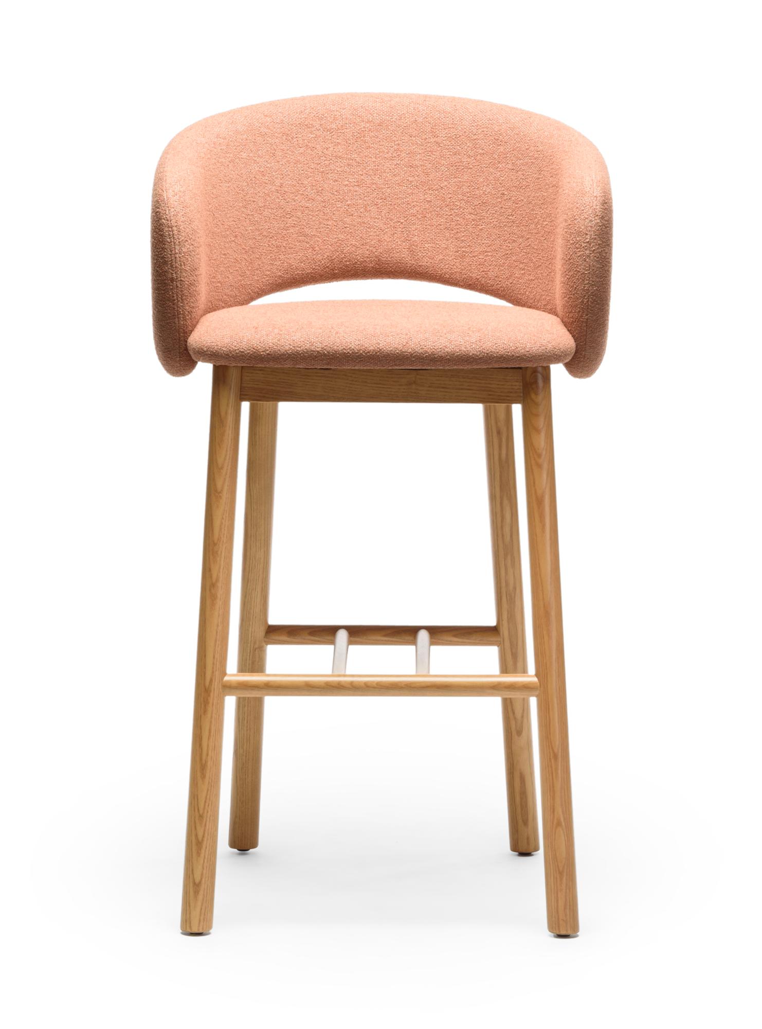 Bel Terracotta Ash Wood Bar Stool
