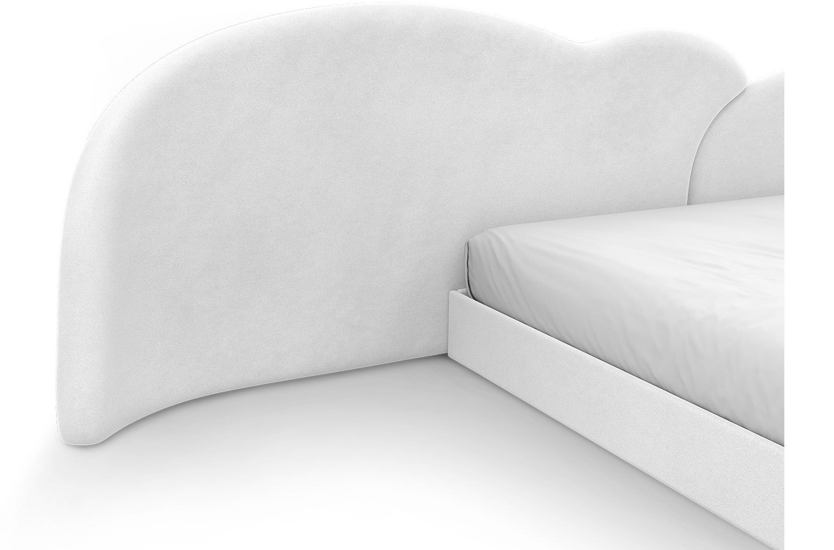 Fluffy Sky 2 White Children's Bed