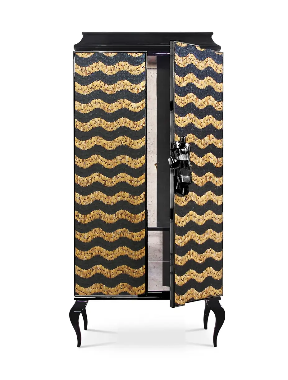 Mirage Peacock Caramel Feather Armoire