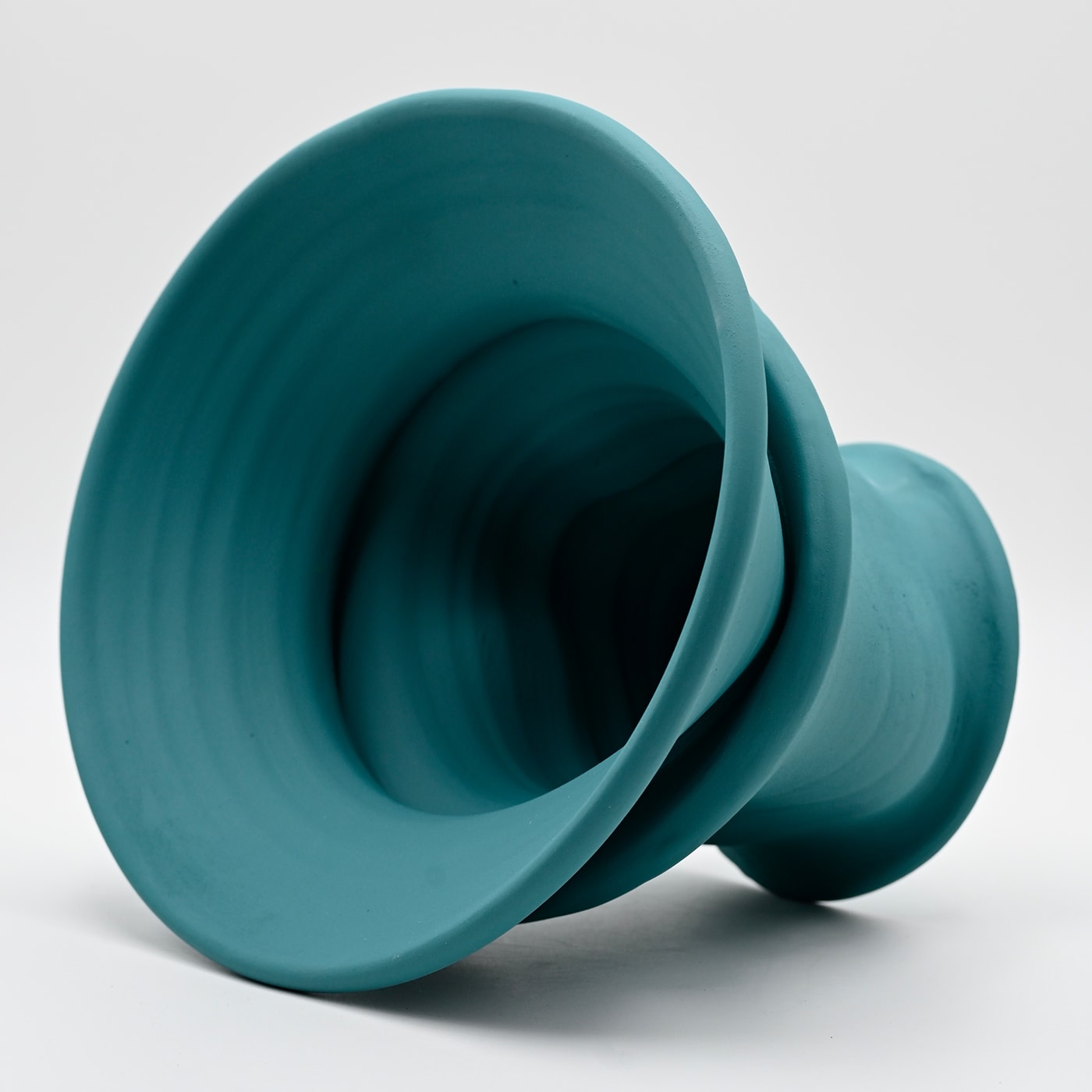 Handmade Turquoise Sculpted Vase