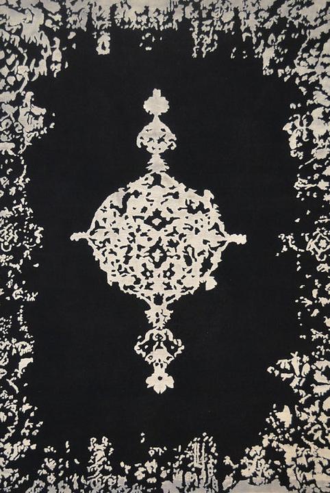 Hand-Knotted Bamboo Silk Indian Rug