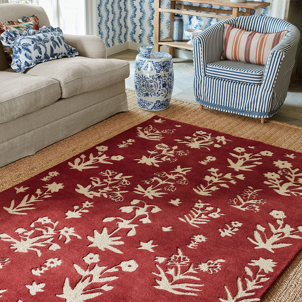 Woodland Glade Damson Red 146800 Rug | Size: 250 x 350 cm