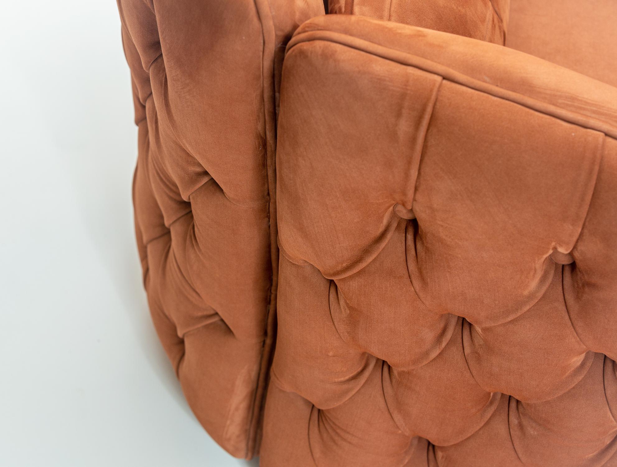 Ford Velvet Armchair in Rust Tone