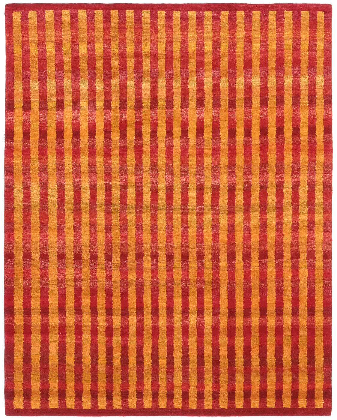 Gama Vertical Stripes Orange Rug