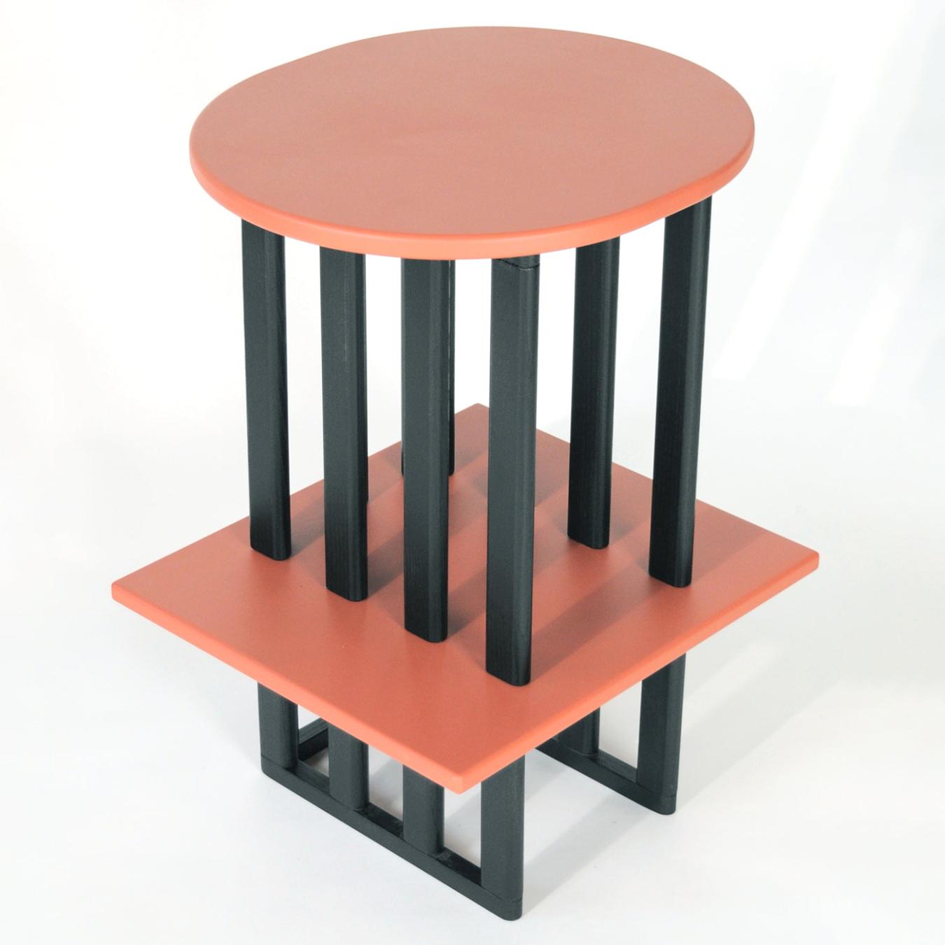 Pink & Black Wooden Side Table