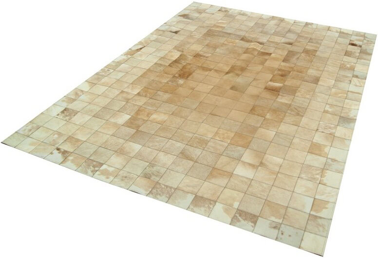 Mosaic Beige Cowhide Rug