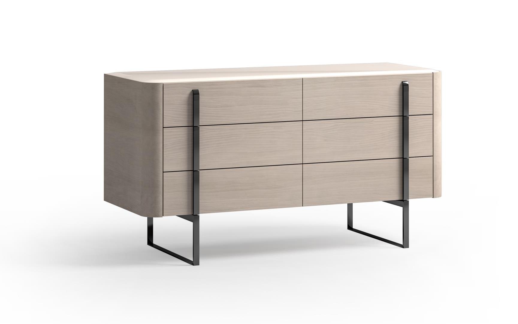 Glass-Top Chest of Drawers