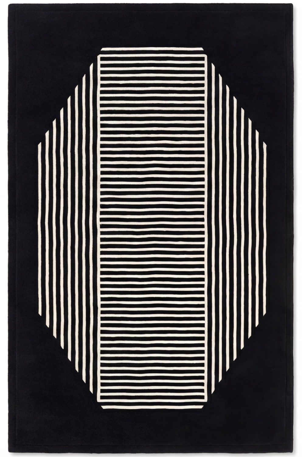 Octagon Lines Dark Rug
