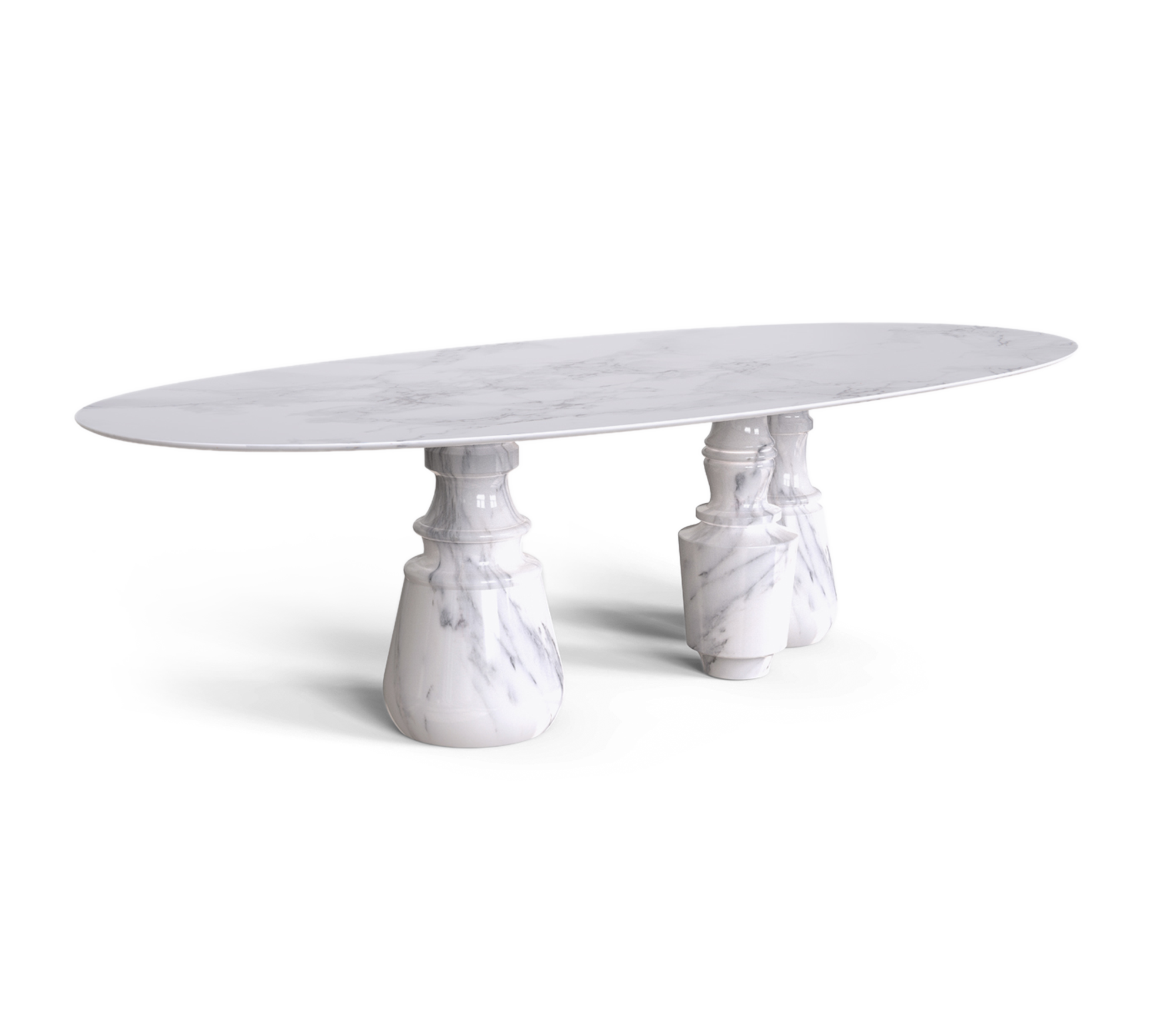 Obsidian Oval XL Estremoz Marble Dining Table