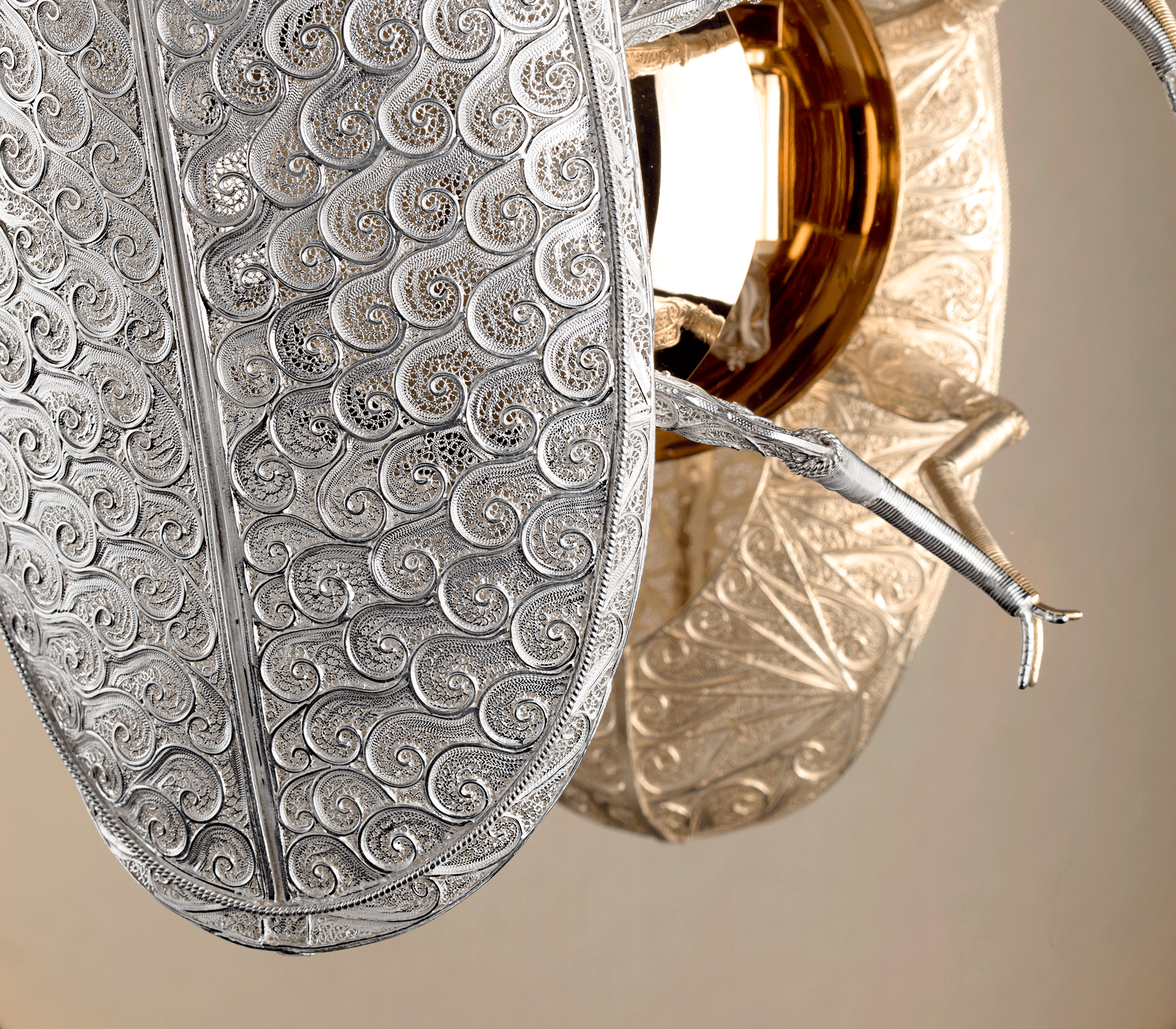 Filigree Scarab Designer Wall Light