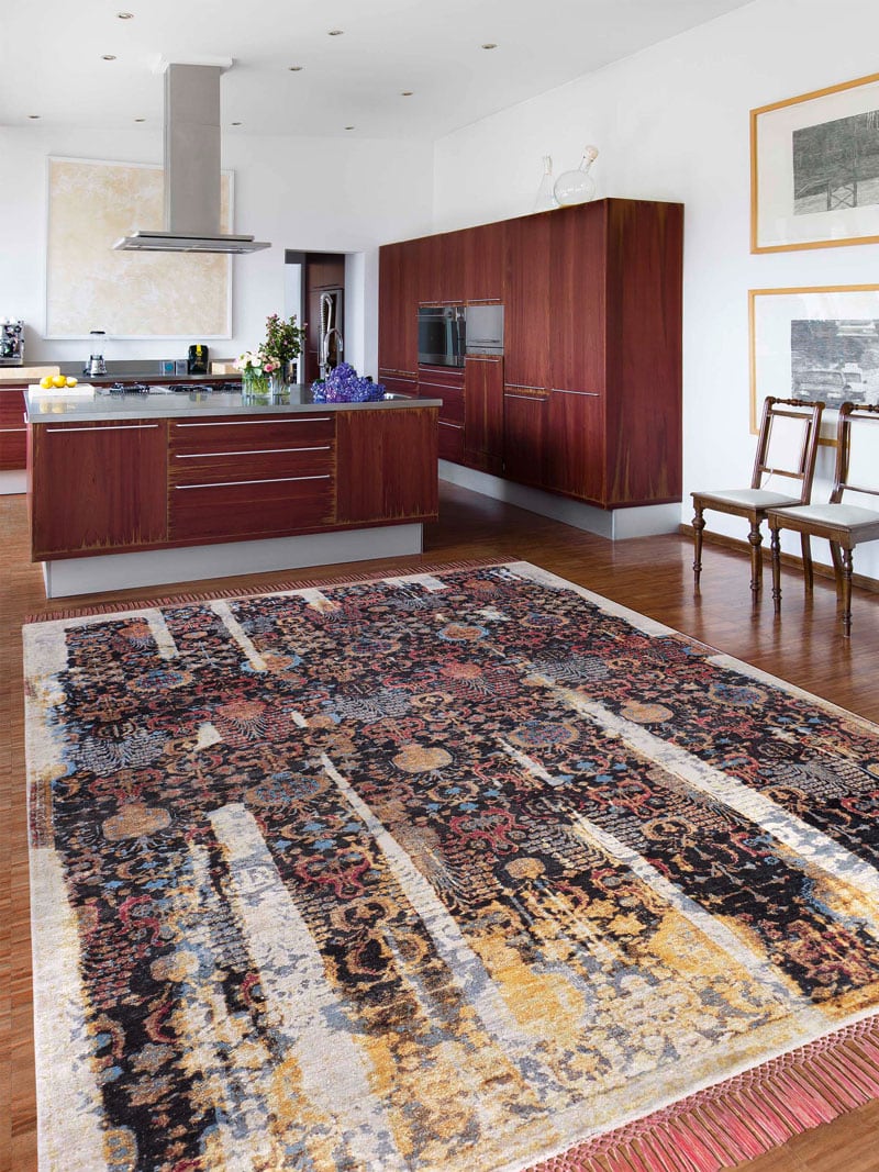 Block Hand-Knotted Rug ☞ Size: 274 x 365 cm