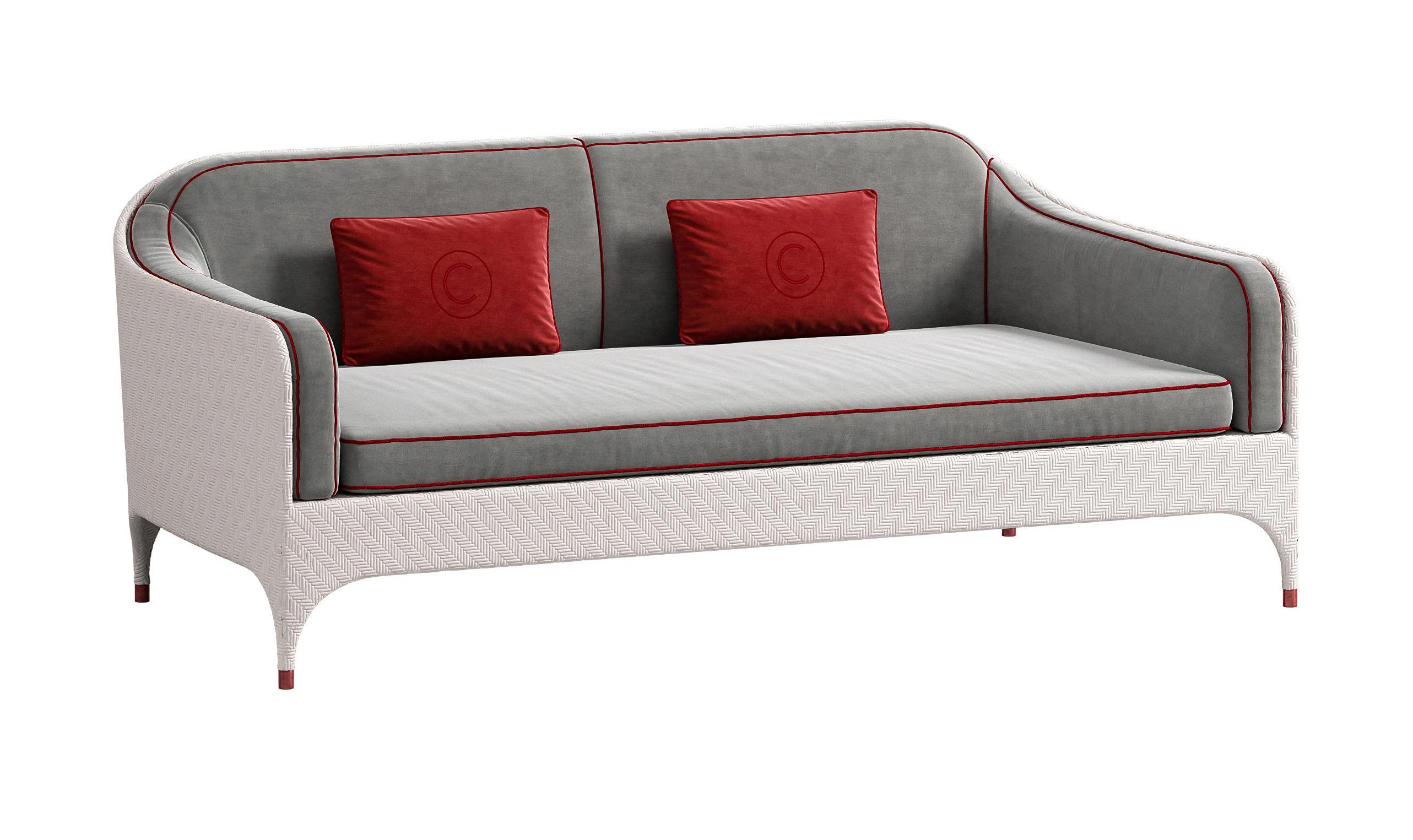 Two-Seater Italian Outdoor Sofa With Armrests