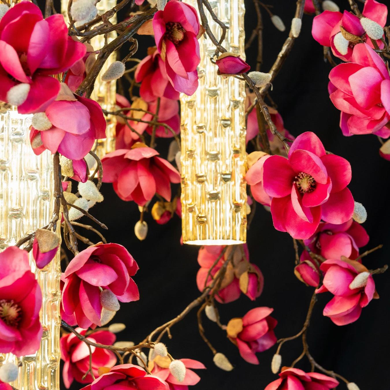 Magnolia Pink and Gold Chandelier