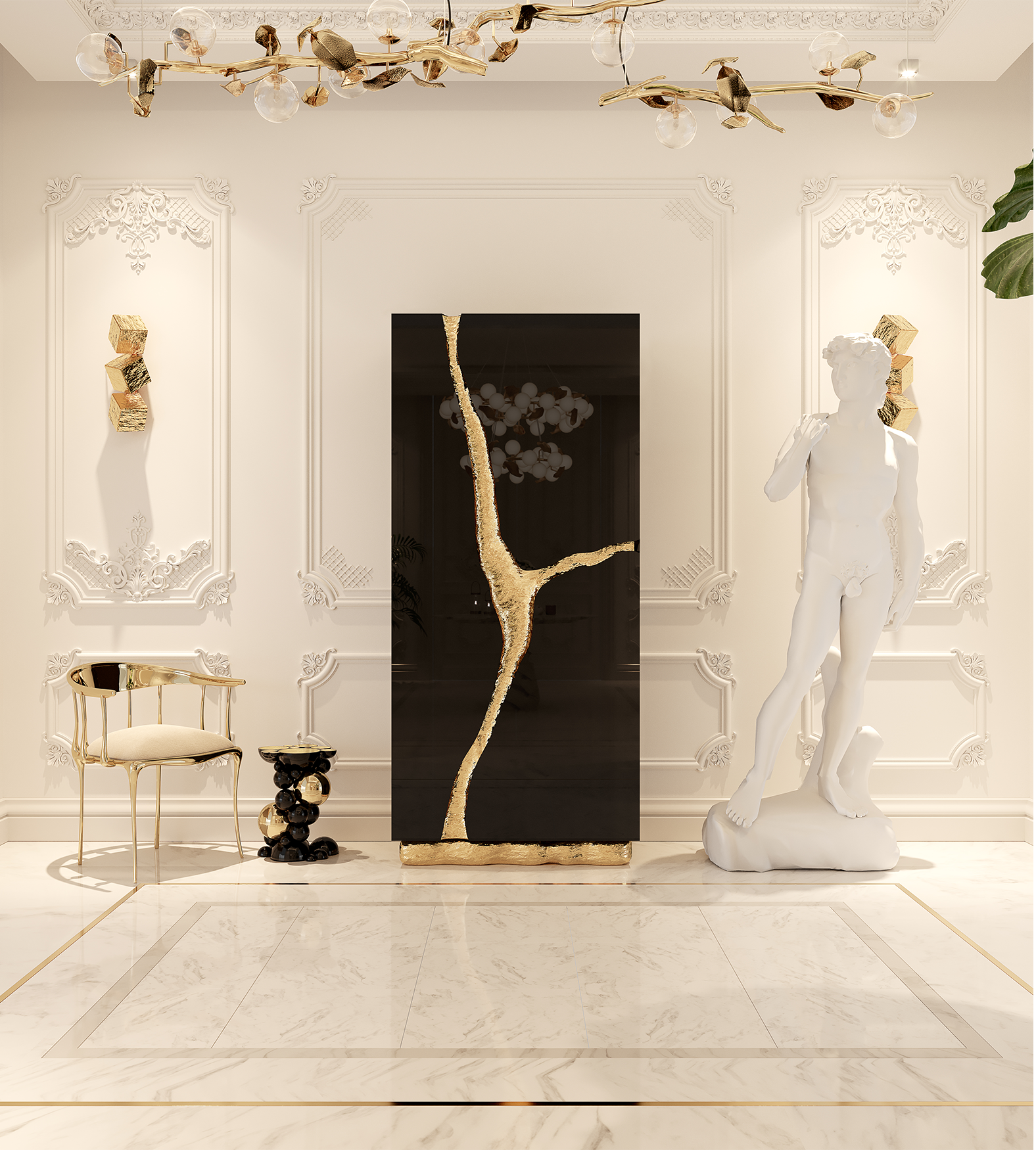 Fissure Black Designer Cabinet