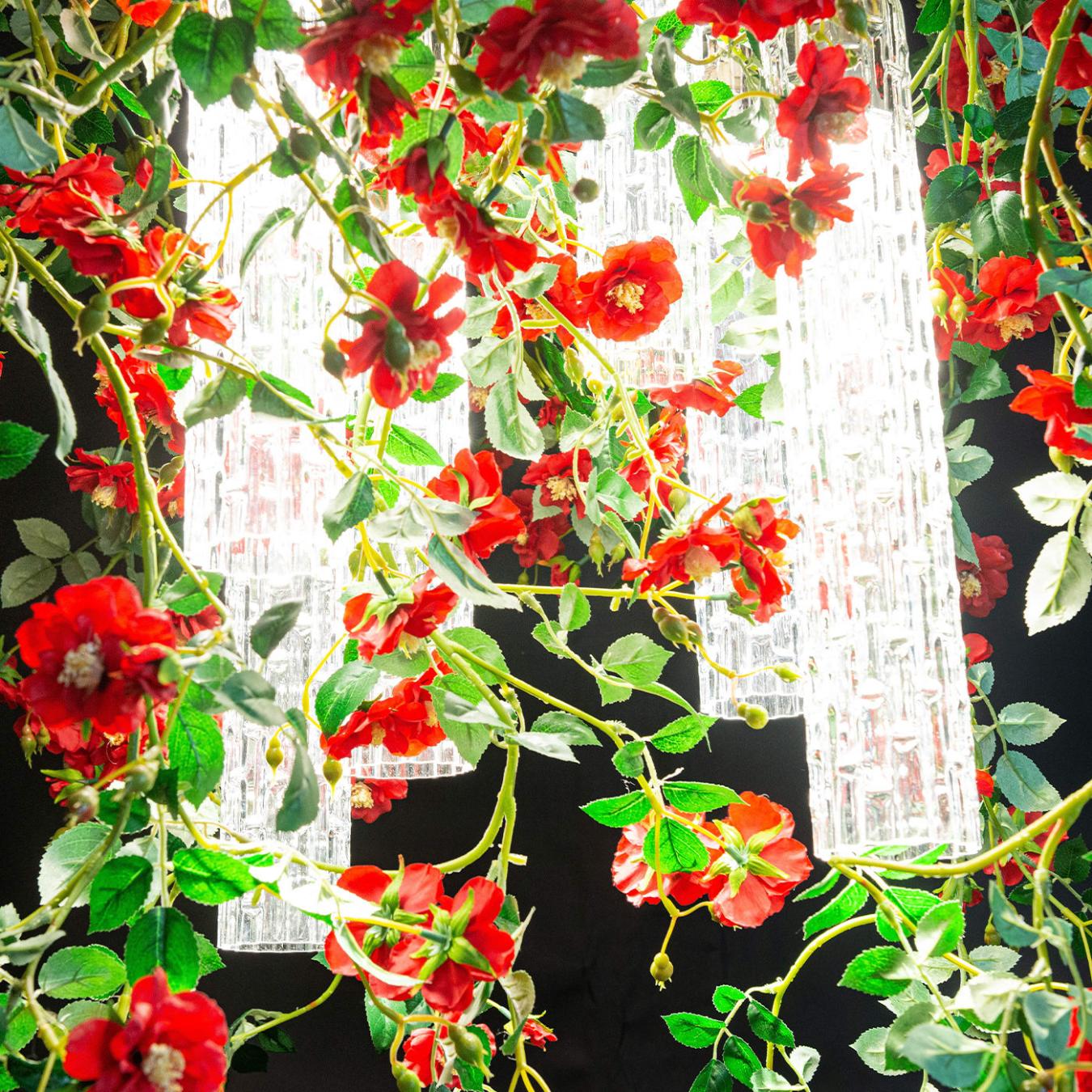 Red Roses Square Chandelier
