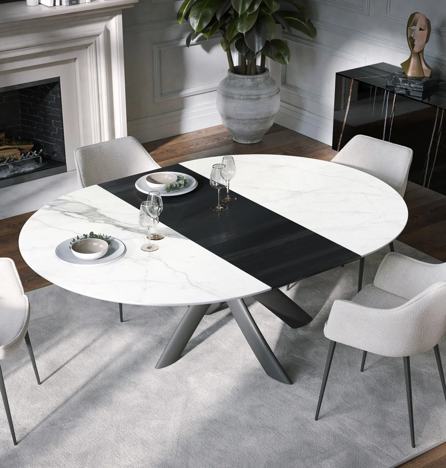 Style Round Ext Table