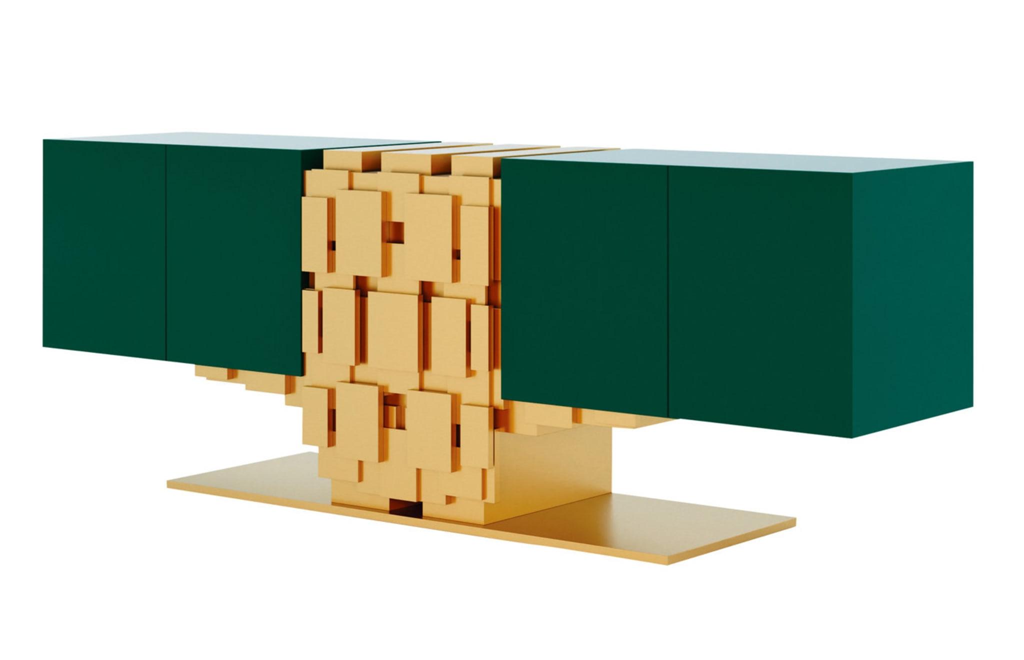 Patchogue Green / Gold Luxury Sideboard