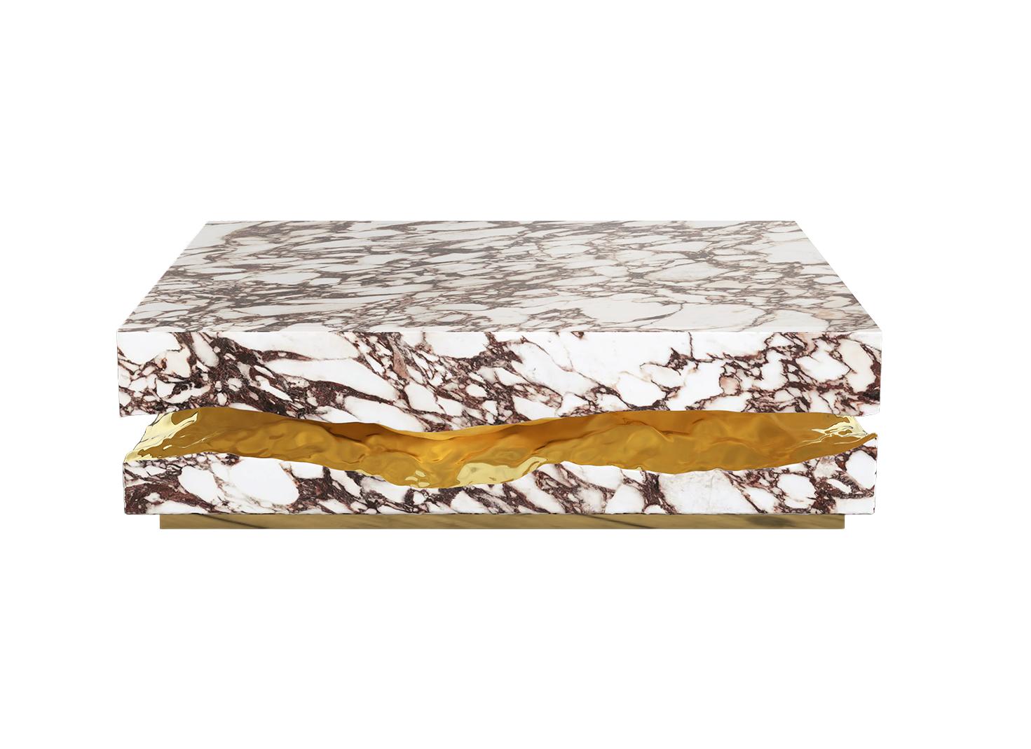 Boulder Calacatta Violla Marble Coffee Table