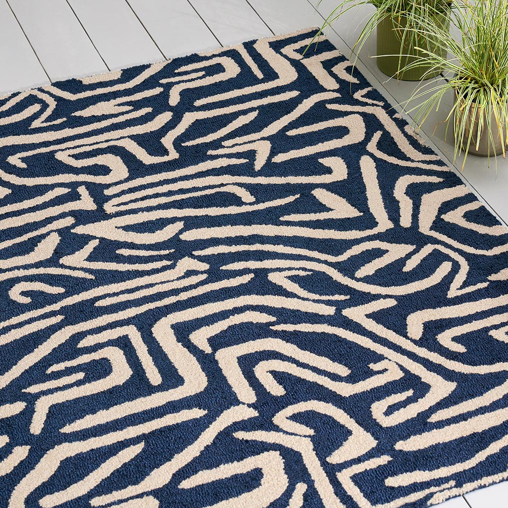 Melodic Blue Outdoor Rug
