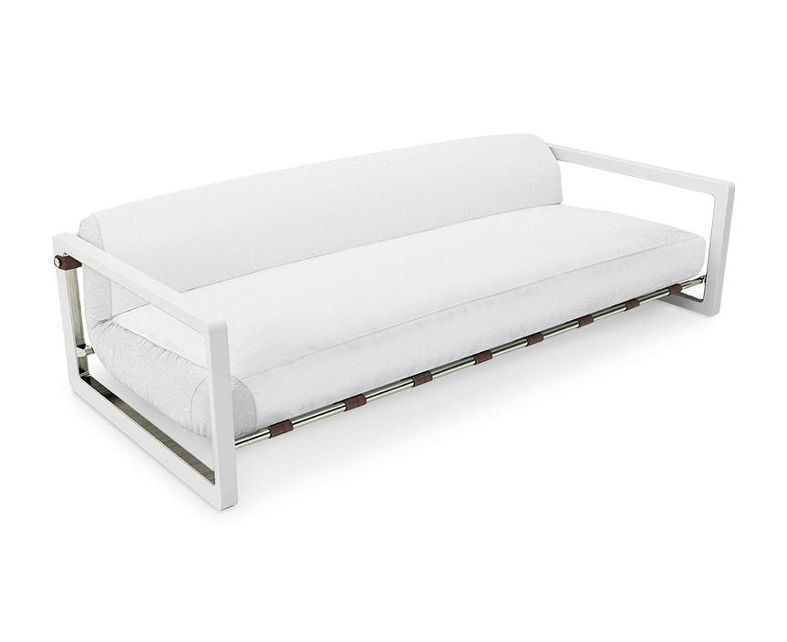 Siena White Sofa