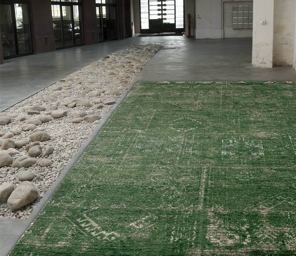 Vintage Patchwork Rug Bubble Green