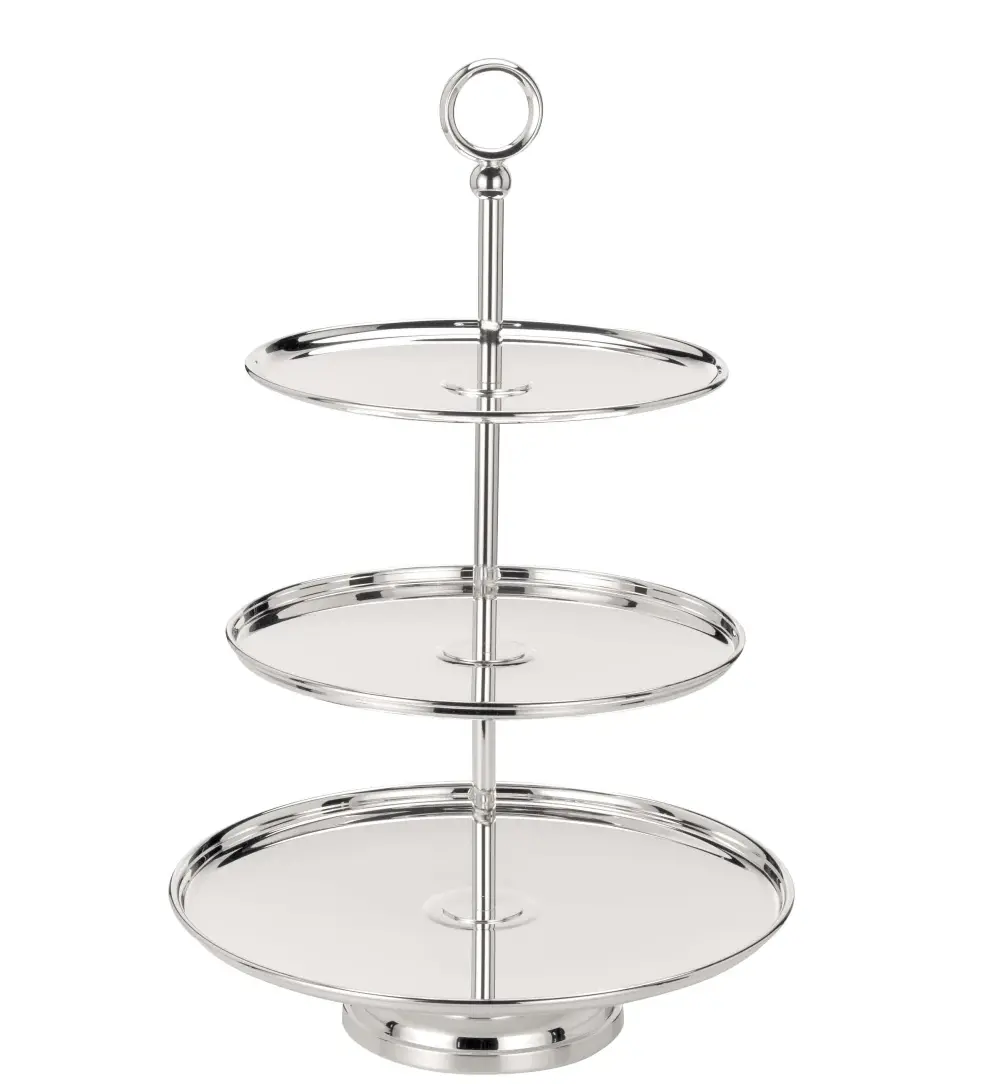 3-Tier Silver Fruit Display Stand