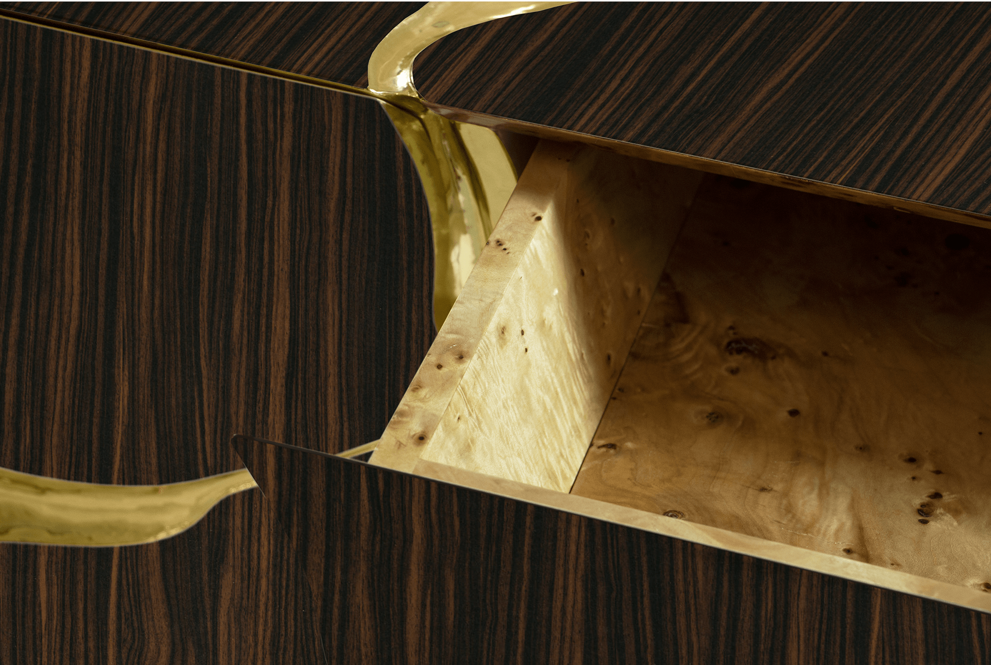Opulent Brown & Gold Sideboard