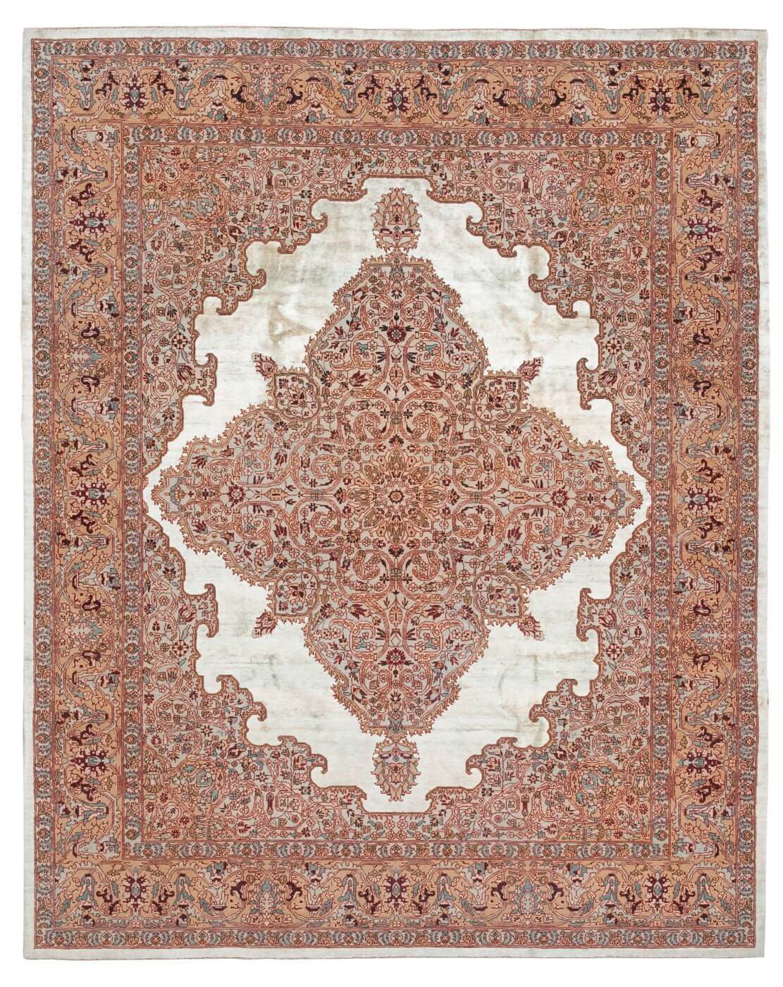 Tabriz Fashion Babyblue Silk Rug