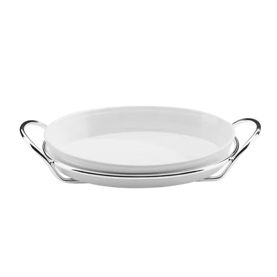 Grand Gourmet Silver Oval Serving Tray