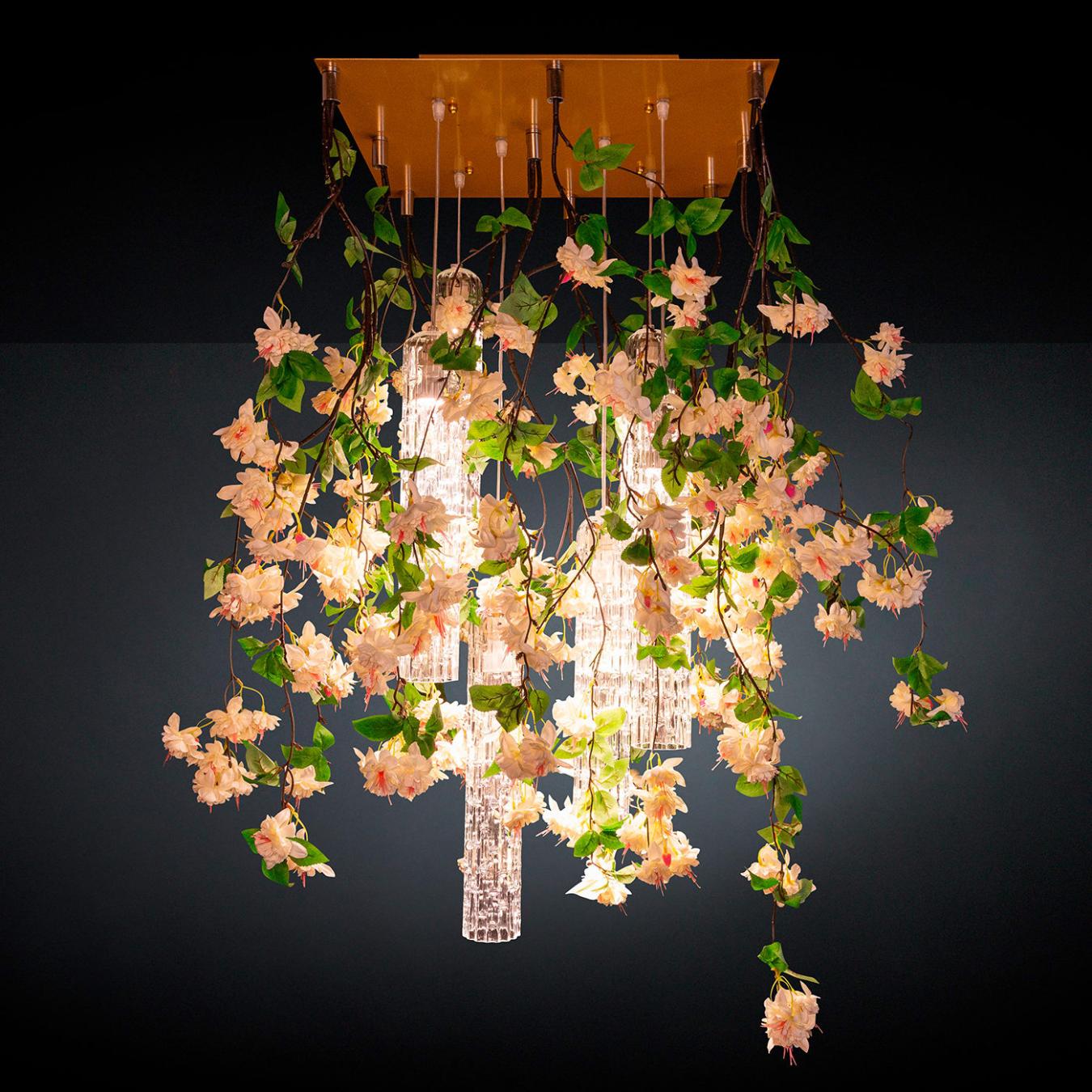 White Cascade Square Chandelier