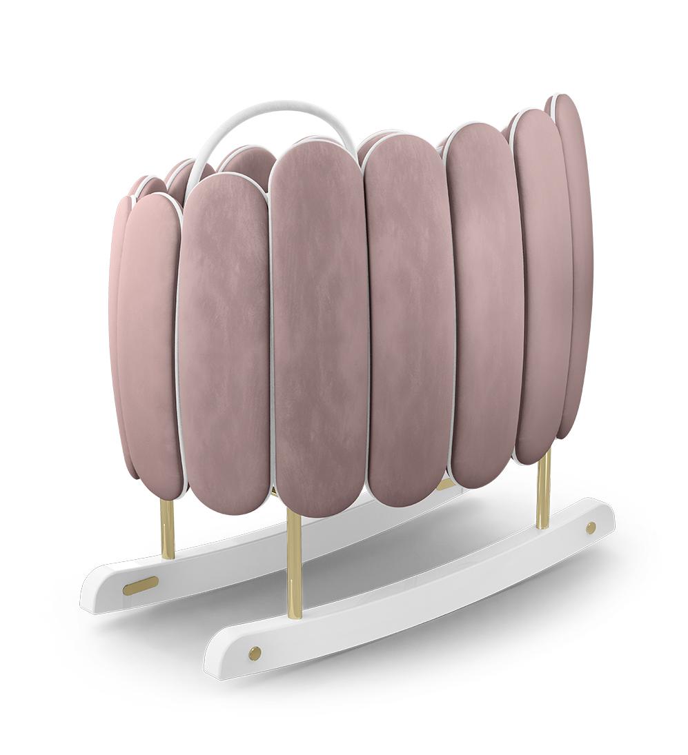 Lotus Pink Rocking Crib
