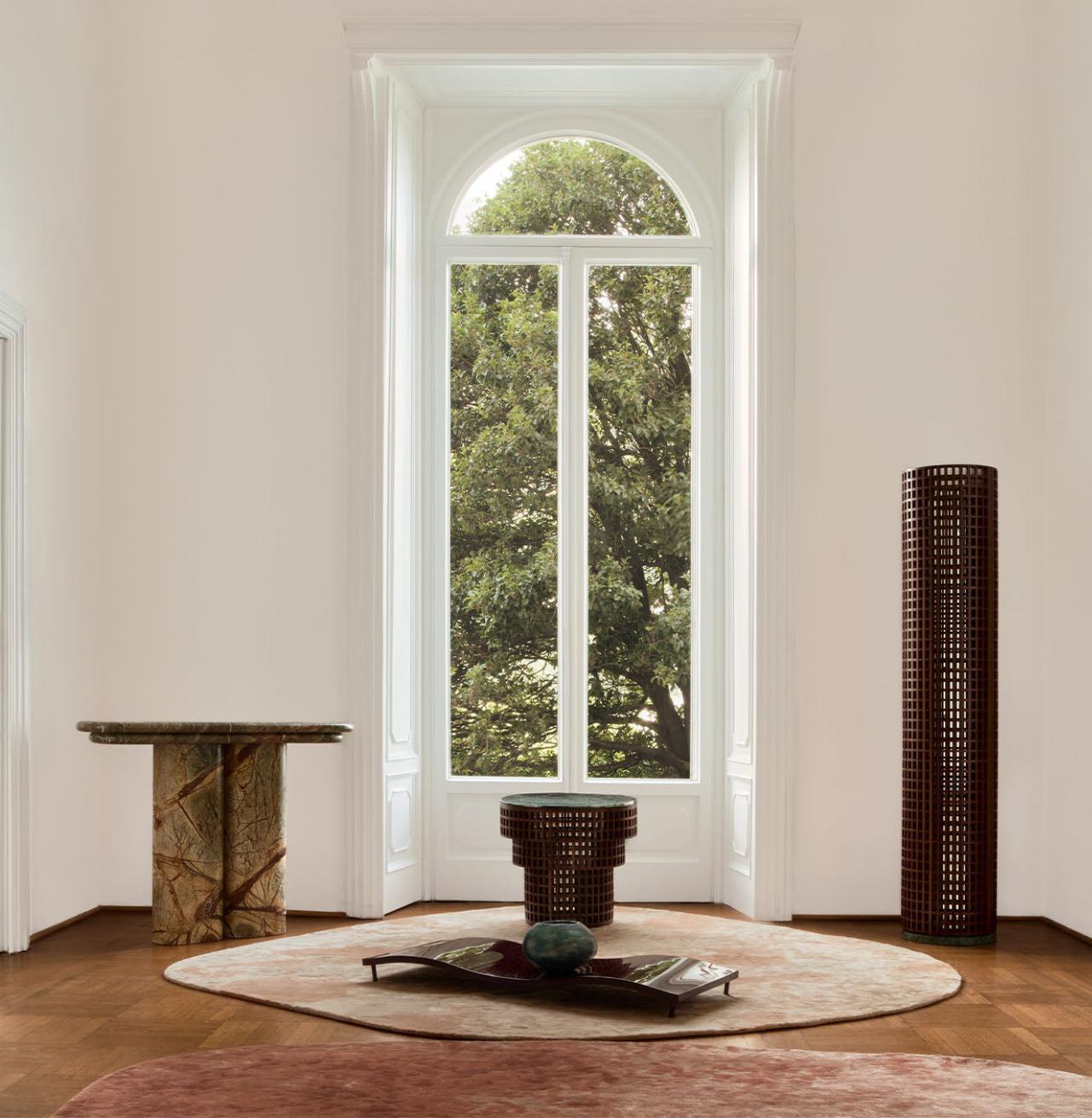 Walnut & Marble Side Table