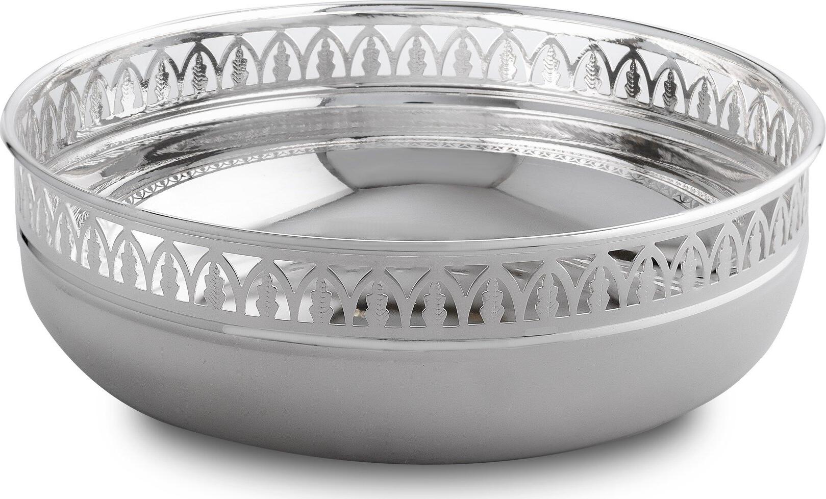 Round Silver-Plated Serving Bowl