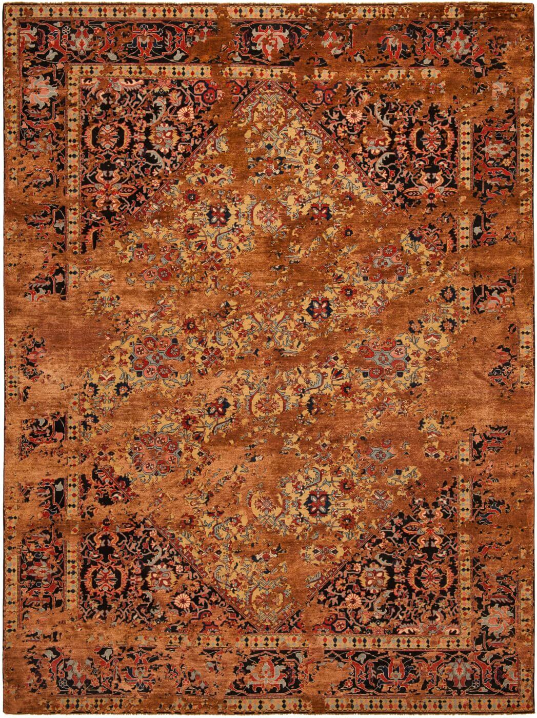 Serapi Queensbury Double Sky Yellow A 041 Silk Rug