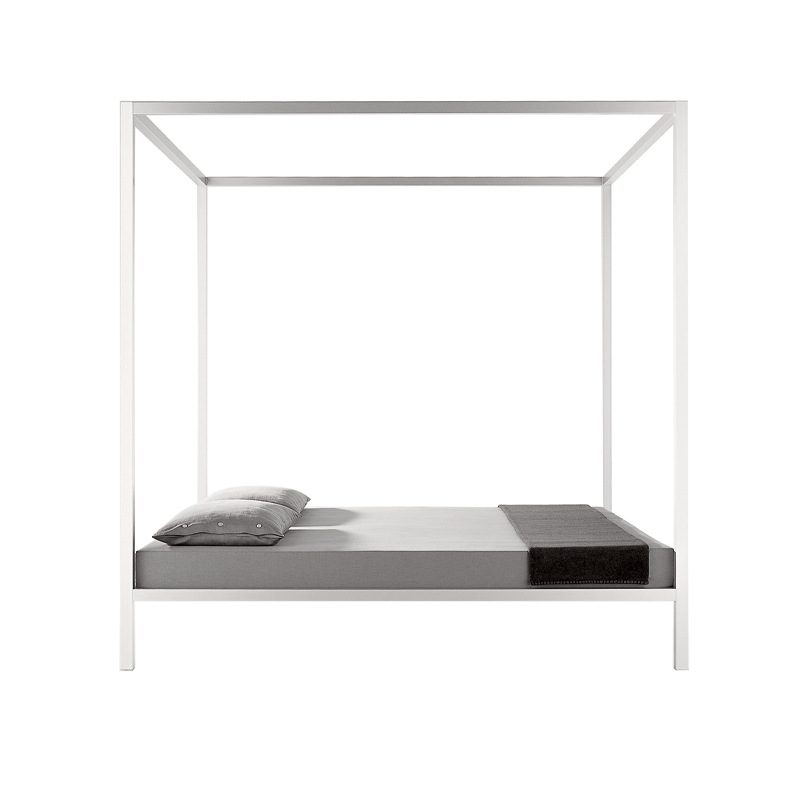 Aluminium Canopy Bed ☞ Structure: Gloss Painted Black X061 ☞ Dimensions: 190 x 210 cm
