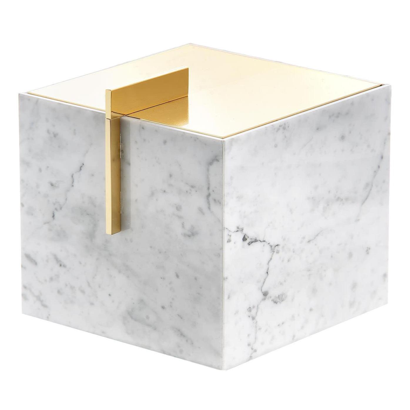 Carrara Marble Jewellery Box in 24K Gold