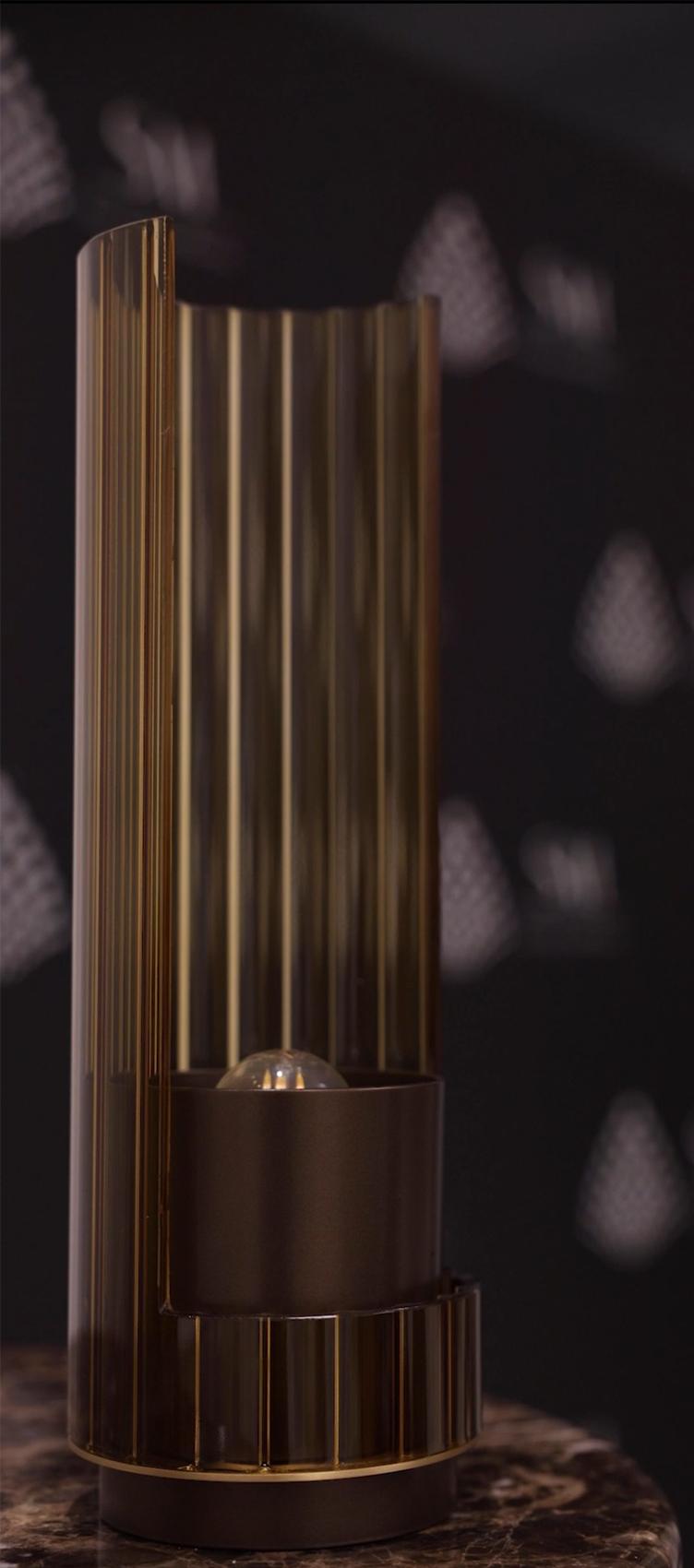 Bon Ton Amber Glass Lamp