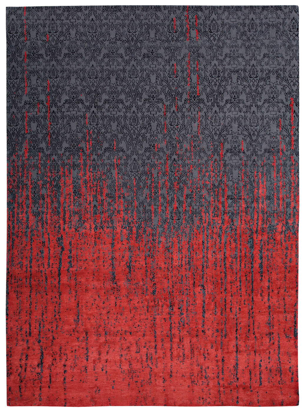 Roma Vendetta Grey Red Rug