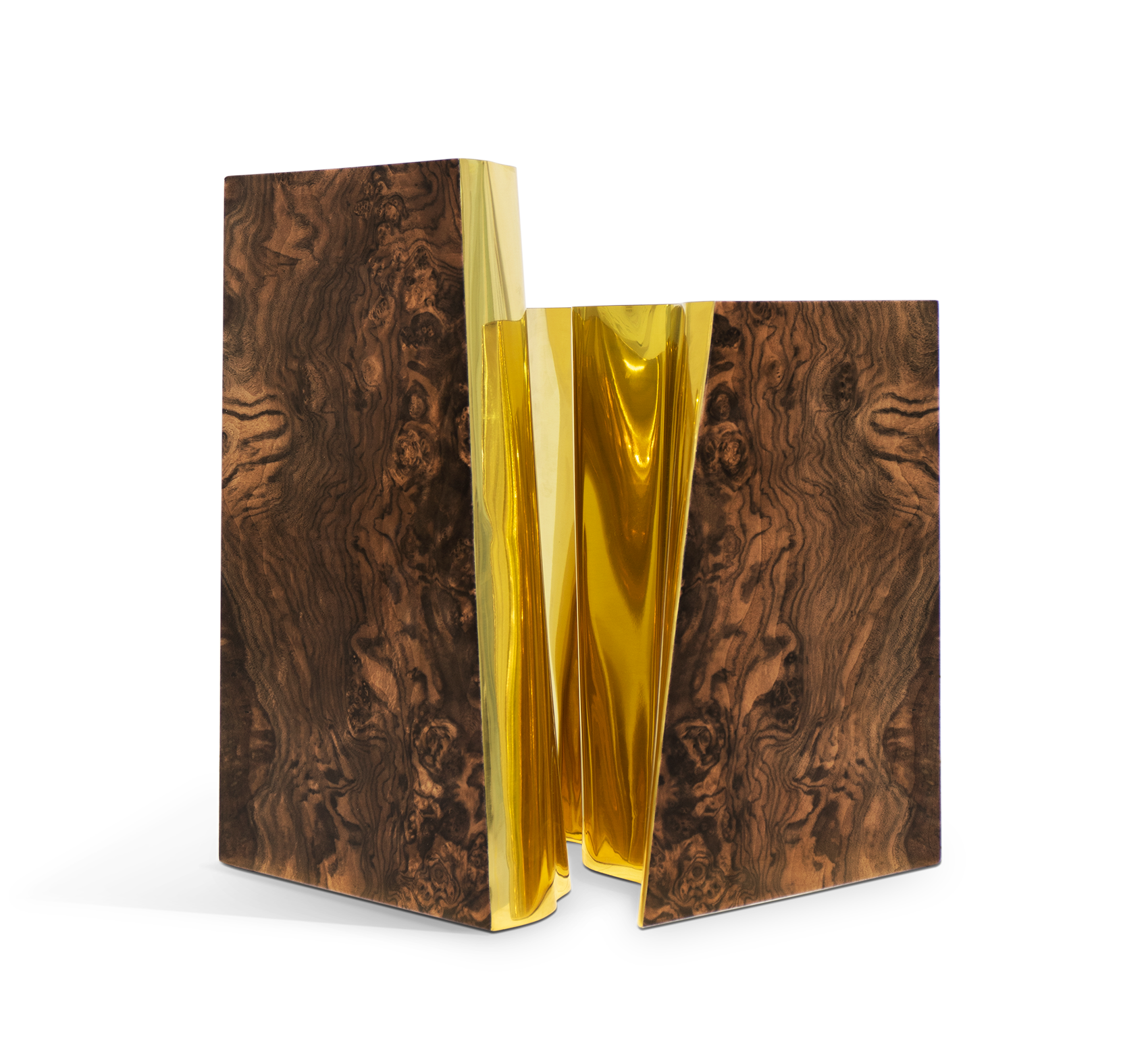 Fissure Walnut Wood Side Table