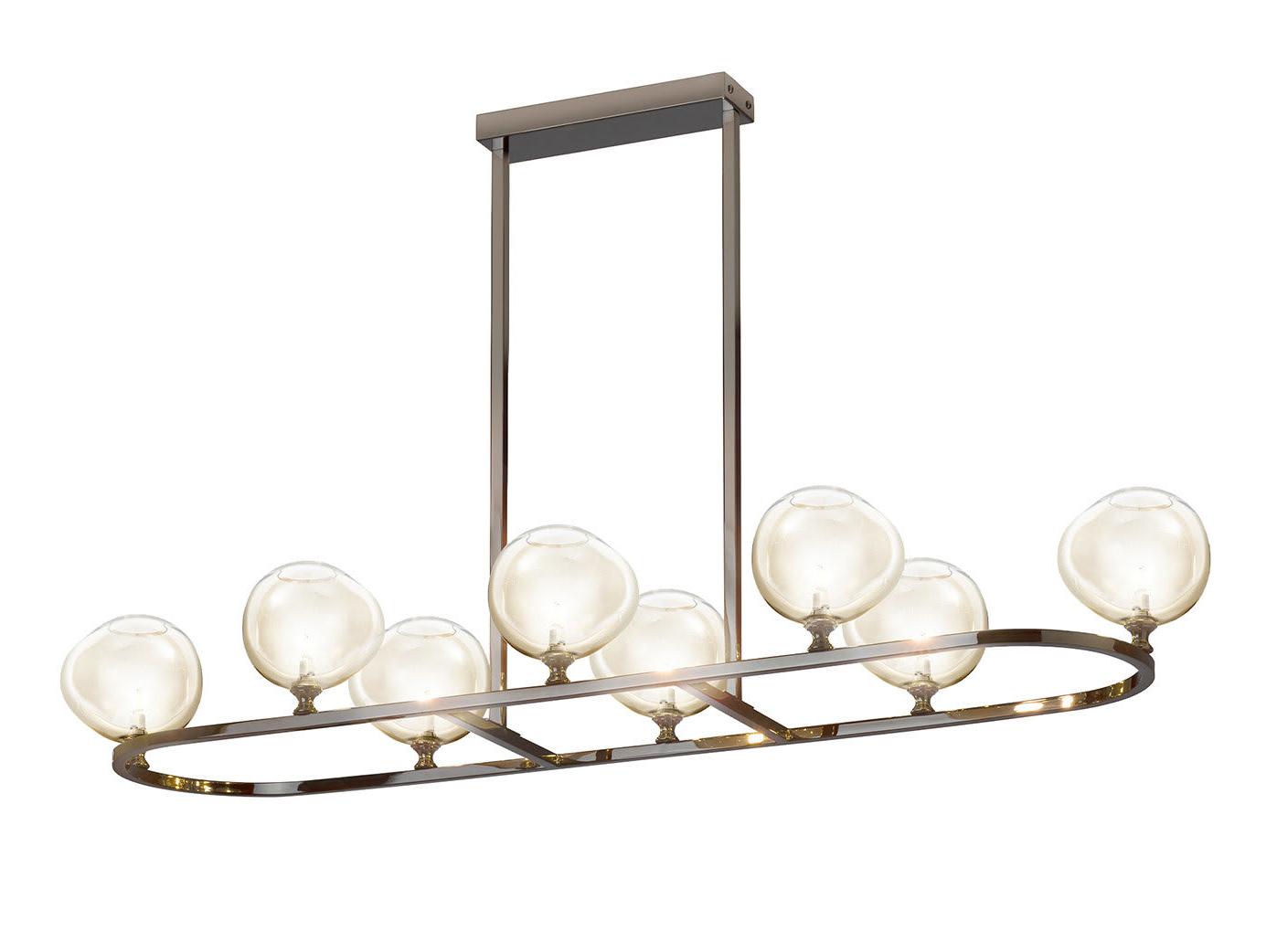 Rectangular Hand-Cut Crystal Sphere Chandelier