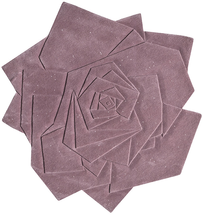 Rose Flower Indian Hand Woven Rug ☞ Size: 130 x 130 cm