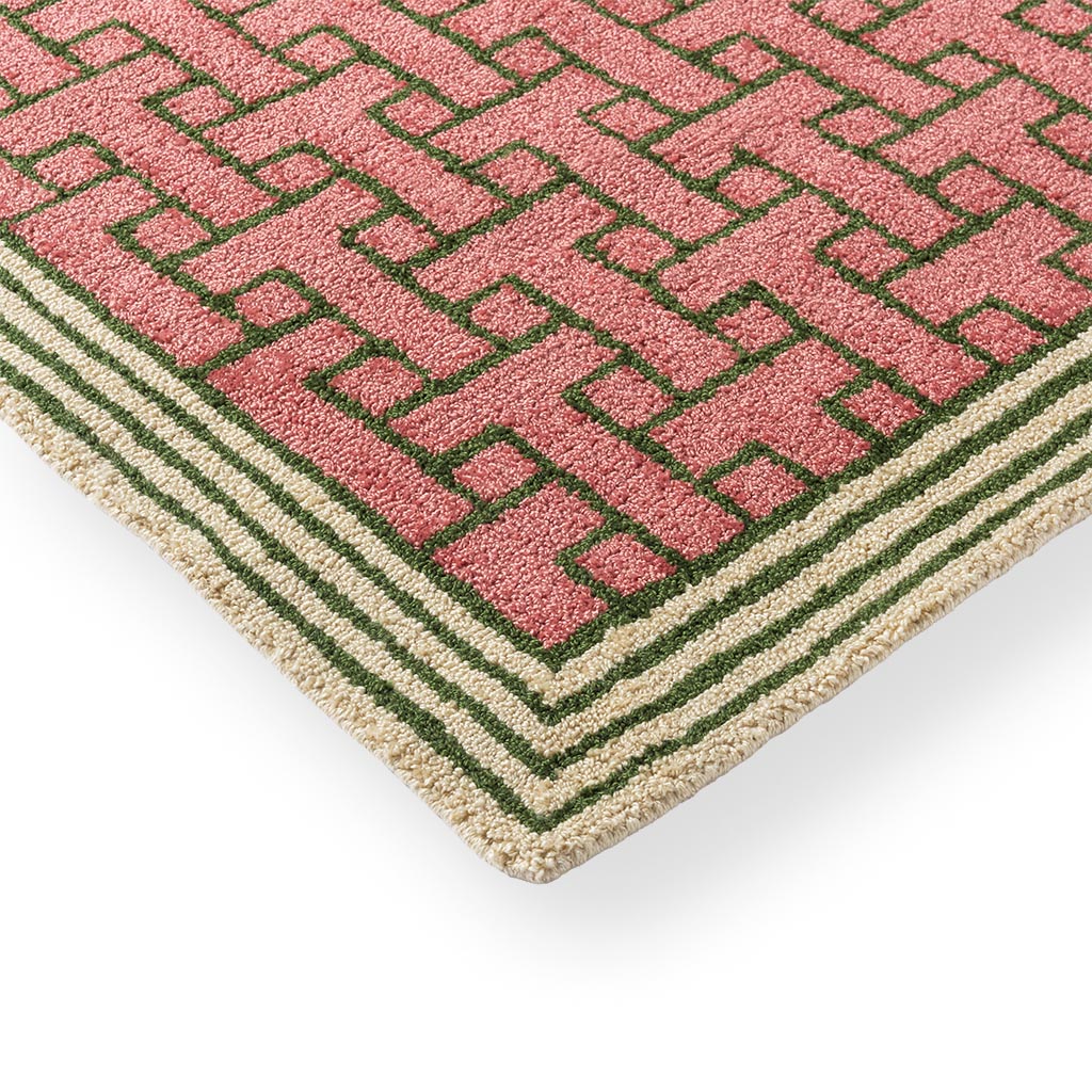 Monogram Pink Outdoor Rug