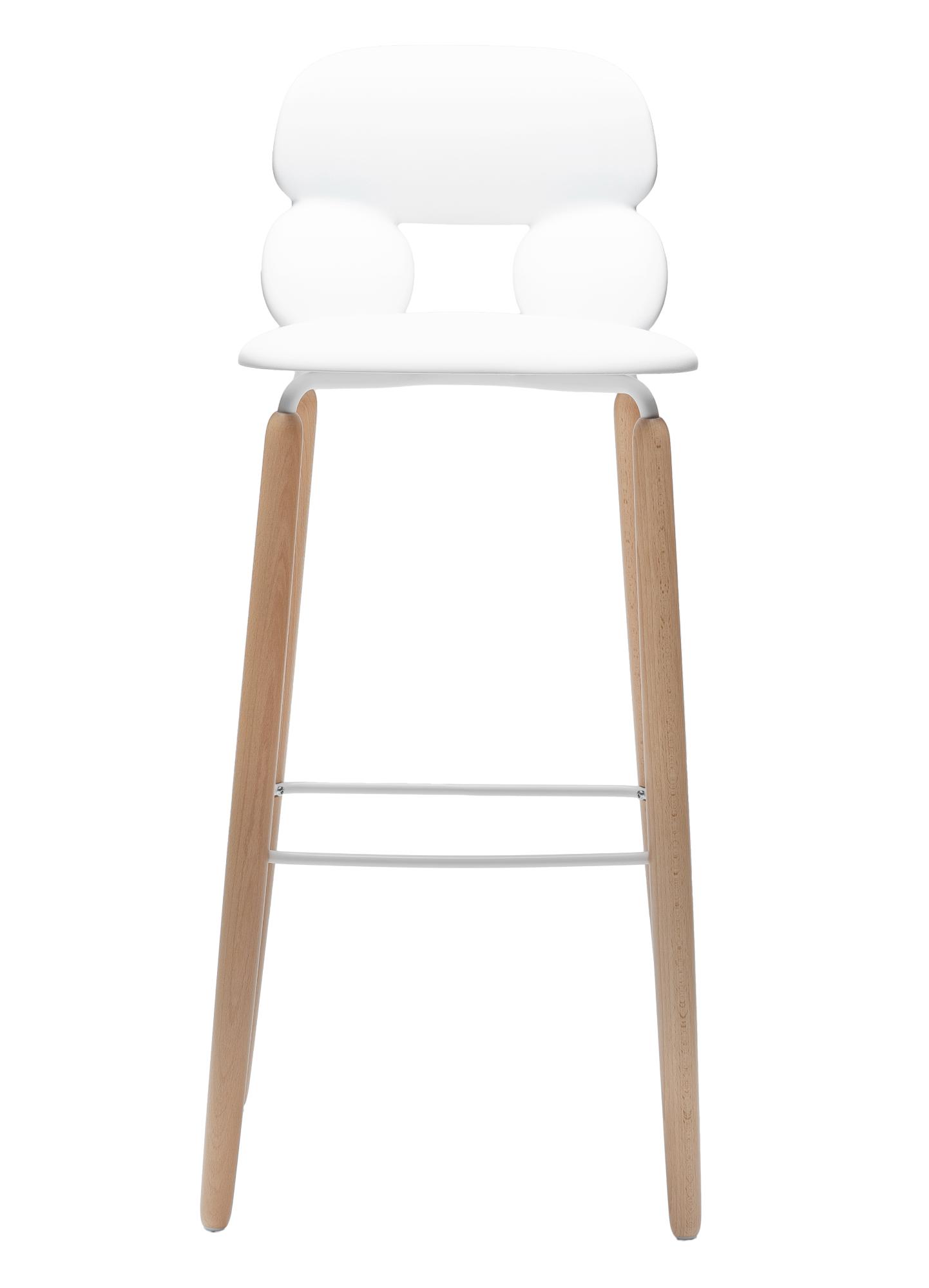 Nube White Bar Stool