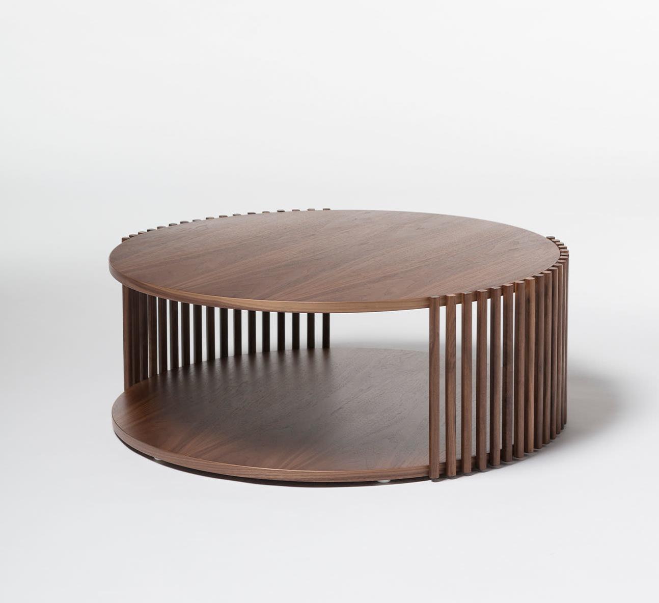 Round Small Wooden Coffee Table