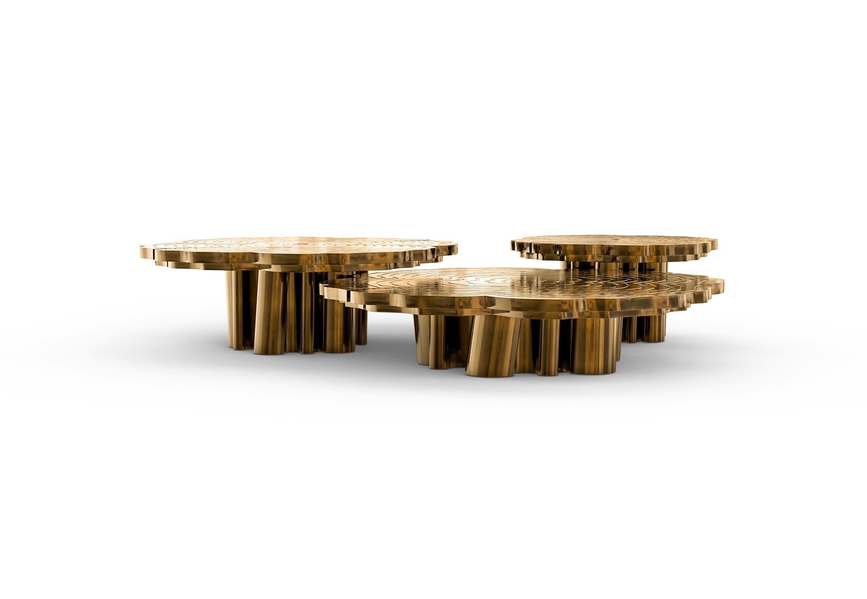 Fortuna Patina Finish 3-Piece Coffee Table Set