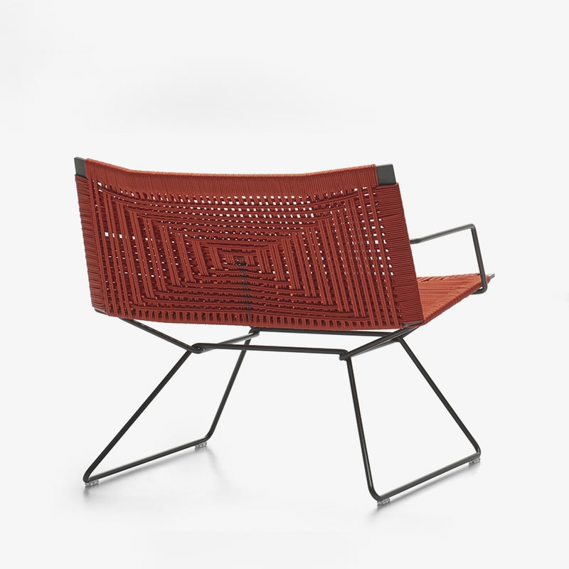 Neil Twist Indoor / Outdoor Armchair | Colour: Glossy Orange | Configuration: With Armrests