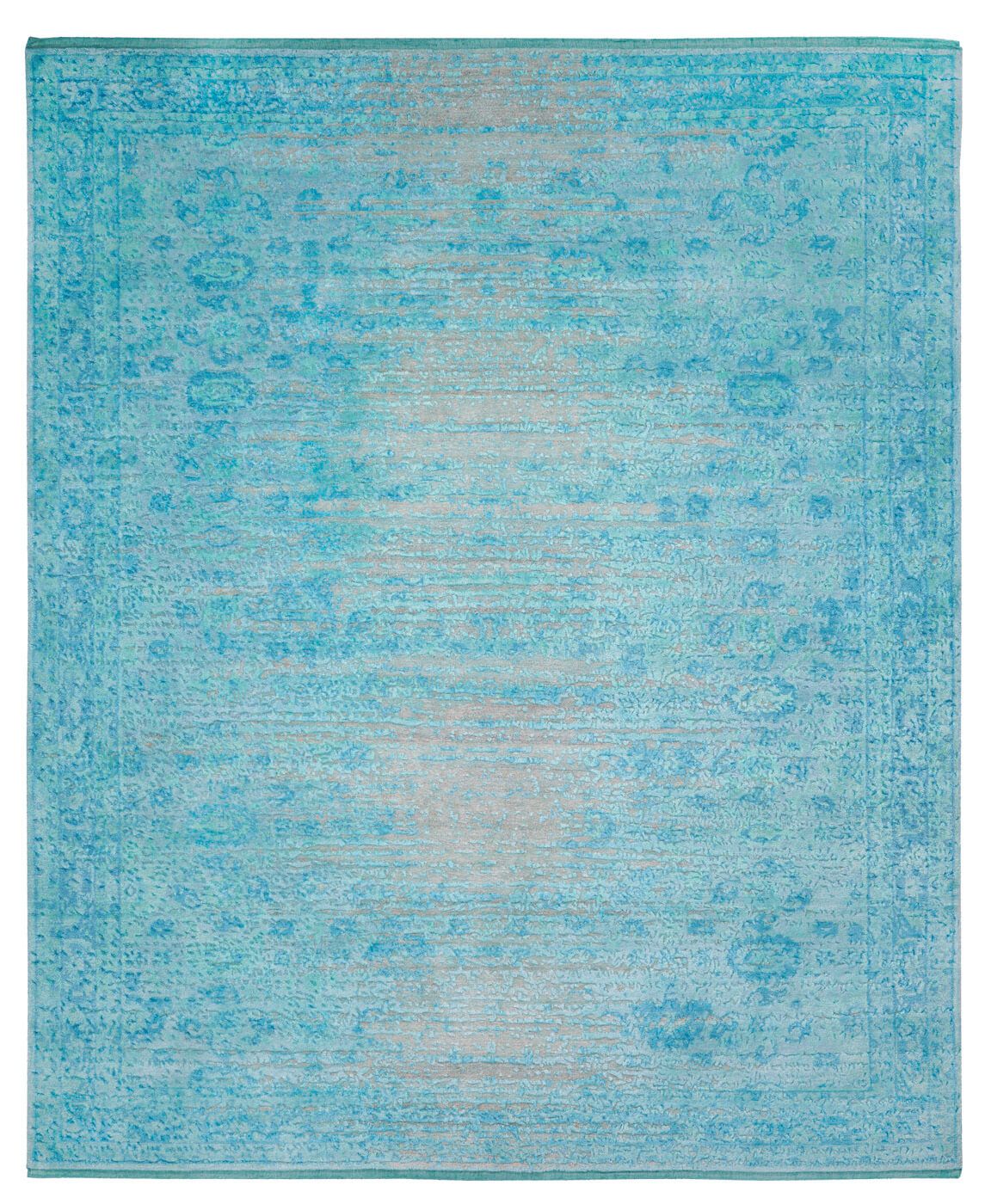 Bidjar Stomped Reverse Aqua Rug