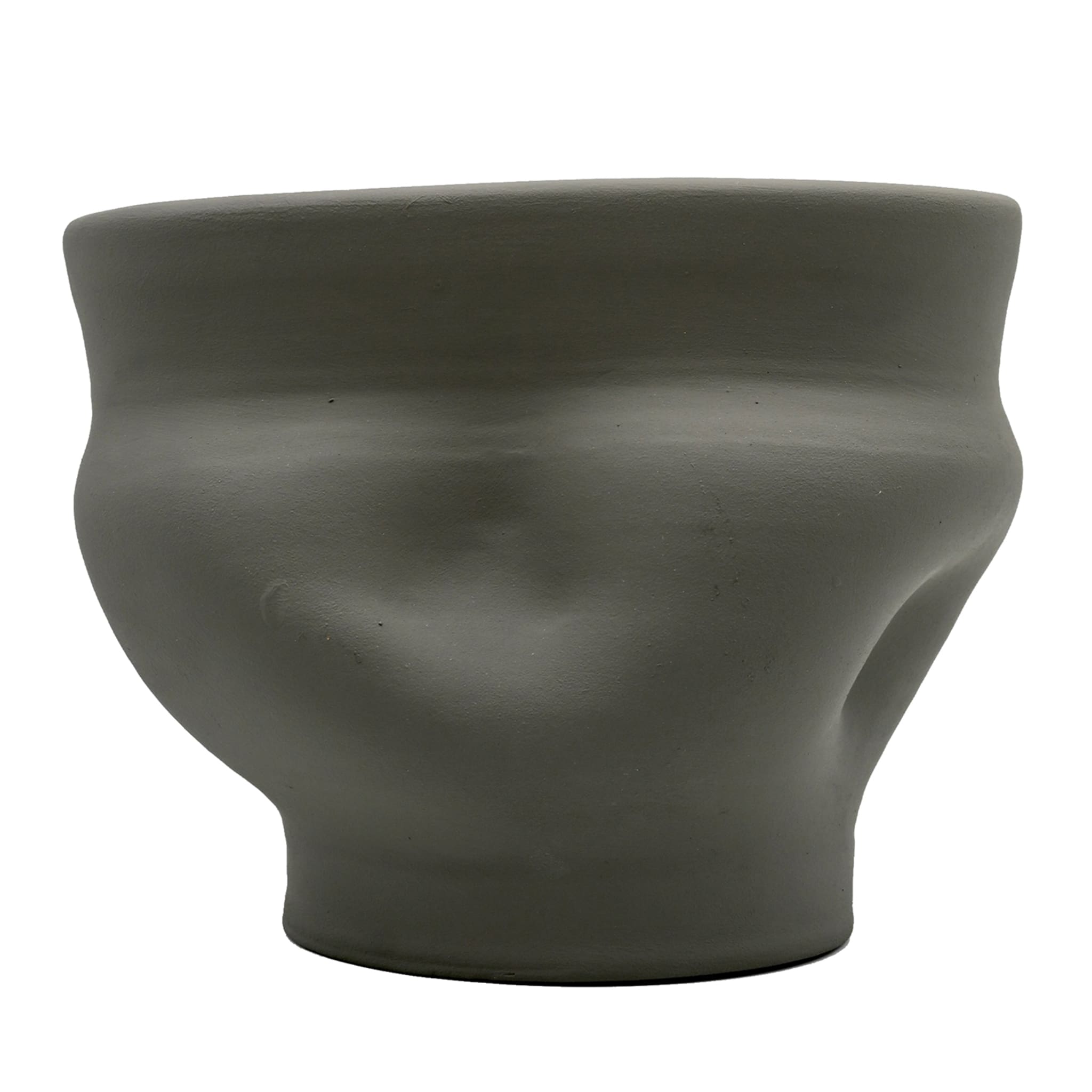 Italian Grey Elegance Hand Sculpted Vase